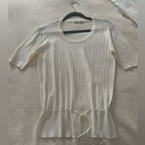Defacto short sleeve Elegant White Knit Top size XL